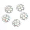 CA1031 - 100 pcs Resin Embellishment Druzy Cabochons White Glitter with Dots Iridescent Multicolor AB - 12mm (1/2 in) - Pattern