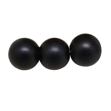 BD377 - 8mm Black Onyx Round Pearl Imitation Round Beads - 15" strand (47-48 pcs. per strand) - Hole Size: 0.7mm - Matte