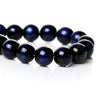 BD429 - 105 pcs Black and Navy Blue Pearl Swirl Glass Round Loose Beads - 8mm - Hole Size: 1.5mm - 32" Strand