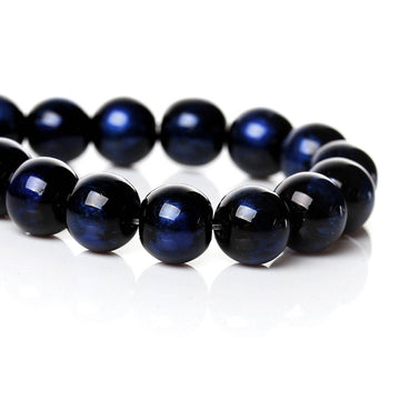 BD429 - 105 pcs Black and Navy Blue Pearl Swirl Glass Round Loose Beads - 8mm - Hole Size: 1.5mm - 32" Strand