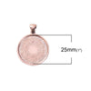 P700 - 5 pcs. Rose Gold Plated Pendant Trays Circle Posts Settings Bezels Cabochons - 25mm Glue Pad Setting (1 inch)