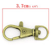 CL110 - LARGE - 20 pcs. Antique Bronze Lobster Swivel Clasps for Key Ring - 37 x 17mm - Claw Clasps