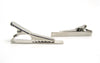 TC035 - 10 pcs Silver Tone Tie Bars/Clips - 40x5mm Glue Pad