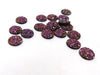 CA177 - 10 pcs Druzy Resin Embellishment Cabochons Magenta Pink Fuchsia - 12mm - Dome Circle