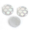 CA1031 - 100 pcs Resin Embellishment Druzy Cabochons White Glitter with Dots Iridescent Multicolor AB - 12mm (1/2 in) - Pattern