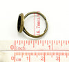 RB020 - 20 pcs. Antique Bronze ADJUSTABLE Cabochon Setting Bezel RING bases settings - Ring Size 6.25 US - Glue Pad 12mm (0.47 in)