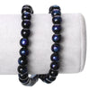BD429 - 105 pcs Black and Navy Blue Pearl Swirl Glass Round Loose Beads - 8mm - Hole Size: 1.5mm - 32" Strand