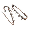 A015 - 15 pcs Antique Copper Broocher Brooch 5 Holes Safety Pins Brooches - 50mm (2 inch) - Kilt Pins