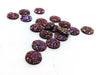 CA177 - 10 pcs Druzy Resin Embellishment Cabochons Magenta Pink Fuchsia - 12mm - Dome Circle