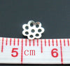 BD645 - 2000 pcs Silver Plated Flower Bead Caps Covers - 6mm