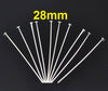 A009 - 90pcs. Silver Plated Flat Head Pins - 28mm x 0.5mm - 24 Gauge - Made of Copper! - 1 1/8"