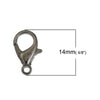CL047 - 60 pcs. Assortment of Lobster Parrot Claw Clasps - 14mm X 7mm - 6 Colors: Silver Plated, Gold Plated, Silver Tone, Bronze, Copper, Gunmetal!