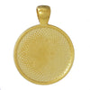 P701 - 5 pcs. Gold Plated Pendant Trays Circle Posts Settings Bezels Cabochons - 25mm Glue Pad Setting (1 inch)
