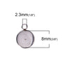 E096 - 10 pcs. 304 Stainless Steel Earring Posts Studs Settings Bezels Cabochons Tacks with Loop - 8mm Glue Pad Setting