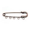 A015 - 15 pcs Antique Copper Broocher Brooch 5 Holes Safety Pins Brooches - 50mm (2 inch) - Kilt Pins