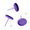 E166 - 50 pcs. Purple Earring Posts Studs Settings Bezels Cabochons Tacks- 10mm Glue Pad Setting
