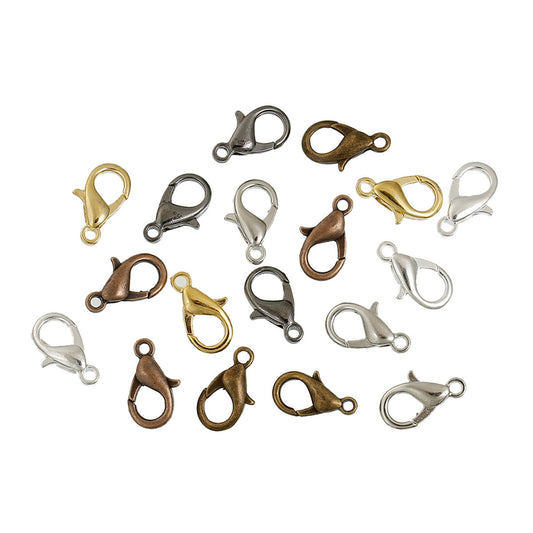 CL047 - 60 pcs. Assortment of Lobster Parrot Claw Clasps - 14mm X 7mm - 6 Colors: Silver Plated, Gold Plated, Silver Tone, Bronze, Copper, Gunmetal!