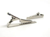 TC035 - 10 pcs Silver Tone Tie Bars/Clips - 40x5mm Glue Pad