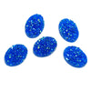 CA419 - 10 pcs Druzy Resin Embellishment Oval Cabochons Royal Blue - 18x13mm - 18mm x 13mm