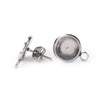 E096 - 10 pcs. 304 Stainless Steel Earring Posts Studs Settings Bezels Cabochons Tacks with Loop - 8mm Glue Pad Setting