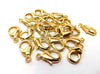 CL112 - 10 pcs. Gold Plated Lobster Clasps - 27mm x 15mm (1.06 inch) - Claw Clasps