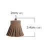 P558 - 10 pcs. Camel Brown Faux Leather Tassel Dangle Charms Pendants - 3.4cm (1.34") - Great for Light Earrings, Necklaces or Dangles
