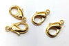 CL112 - 10 pcs. Gold Plated Lobster Clasps - 27mm x 15mm (1.06 inch) - Claw Clasps