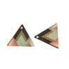 P702 - 10 pcs Gold Plated Multicolor Enamel Triangle Metal Dangle Charms Pendants - 22mm x 19mm - 7/8" - Mountains - For Earrings and Dangles