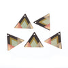 P702 - 10 pcs Gold Plated Multicolor Enamel Triangle Metal Dangle Charms Pendants - 22mm x 19mm - 7/8" - Mountains - For Earrings and Dangles