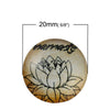 CA488 - 10 pcs Circle Chakra Glass Round Dome Seals Tiles Cabochons - 25mm (1 in)