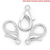 CL049 - 50 pcs. Silver Tone Lobster Clasps - 21mm X 12mm - Claw Clasps - Hole Size: 2.5mm