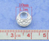 BD017 - 40 pcs. Silver Plated Round Lantern Pot Spacer Beads - 10mm - Hole Size: 4.7mm - Fits European Cord and Paracord!