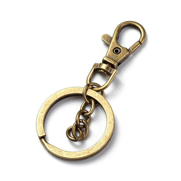 CL113 - 10 pcs. Antique Bronze Lobster Swivel Clasp and Key Ring - 73mm (2.87 inch) - Claw Clasps