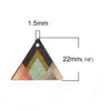P702 - 10 pcs Gold Plated Multicolor Enamel Triangle Metal Dangle Charms Pendants - 22mm x 19mm - 7/8" - Mountains - For Earrings and Dangles