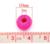 BD320 - 200 pcs Hot Pink Fuchsia Wooden Wood Round Spacer Beads - 10x9mm