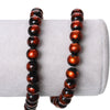 BD815 - 80 pcs Black and Orange Pearl Swirl Glass Round Loose Beads - 10mm - Hole Size: 1mm - 30.5" Strand