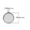 P517 - 10pcs. Antique Silver Circle Round Bezel Cabochon Pendant Tags Trays - 18mm Glue Pad