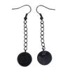 E040 - 2 pcs (1 pair) Black Earring Dangle Hooks Settings Bezels Cabochons - 12mm Glue Pad Setting - 60mm (2 3/8") x 14mm (1/2")
