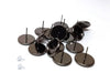 E133 - 10 pcs. Gunmetal Earring Posts Settings Bezels Cabochons Tacks- 14mm Glue Pad Setting