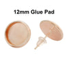 E184 - 10 pcs. Rose Gold Plated Earring Posts Studs Settings Bezels Cabochons Tacks- 12mm Glue Pad Setting