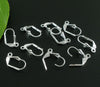 E188 - 50 pcs Silver Plated Leverback Earrings - 17x10mm