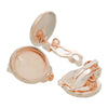 E268 - 20 pcs. Rose Gold Plated Earring Clips Settings Hinged Bezels Cabochons - 12mm Glue Pad Setting