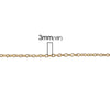 N043 - 12 pcs. Gold Plated Cable Chain Link Necklaces 18" - (3mm x 2mm) - Lobster Clasps - Claw Clasps - 3x2mm - 2x3mm