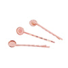 H040 - 10 pcs. - Rose Gold Plated Hair Bobby Pins Cabochons Bezels - 61mm x 14mm (2.4" x 0.55") - 12mm Glue Pad