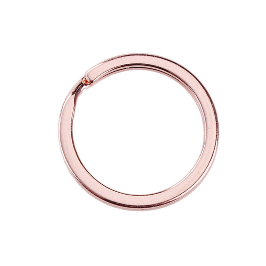 J232 - 10 pcs. Rose Gold Plated Split Rings Key Rings - 32mm (1.25 inch)