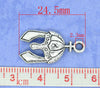 P703 - 30 pcs. Antique Silver Medieval Helmet Hat Charms Pendants - 25mm x 13mm