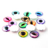 CA489 - 10 pcs Circle Dragon Cat Eyes Glass Round Dome Seals Tiles Cabochons - 12mm (1/2")
