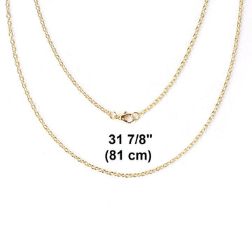 N3000 - 12 pcs. Gold Plated Cable Chain Link Necklaces 31 7/8" - (3.5mm x 2.5mm) - Lobster Clasps - Claw Clasps