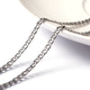 N156 - 10M (32.8ft) - 304 Stainless Steel Silver Tone Twisted Curb Chain - 5mm x 3mm Links - Hypoallergenic! Tarnish Resistant