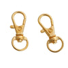 LARGE - 10 pcs. Gold Plated Lobster Swivel Clasps for Key Ring - 33mm x 13mm- Rotates - Claw Clasps